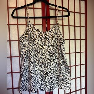 Skies Are Blue Leopard Print Relaxed Camisole Top